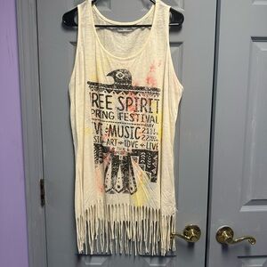 Maurices Cream Graphic Tank Top